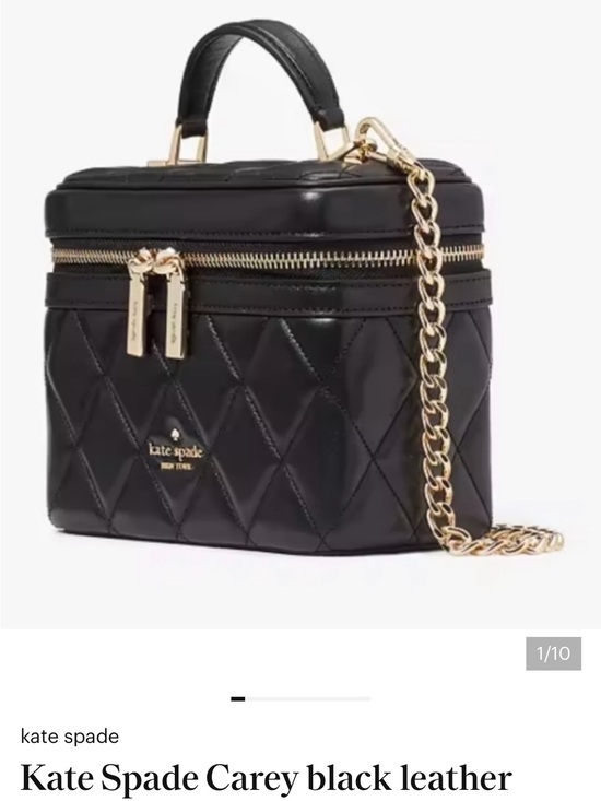 kate spade Handbags - kate spade Black Quilted Leather Vanity Crossbody with Gold Chain - BRAND NEW!!!
